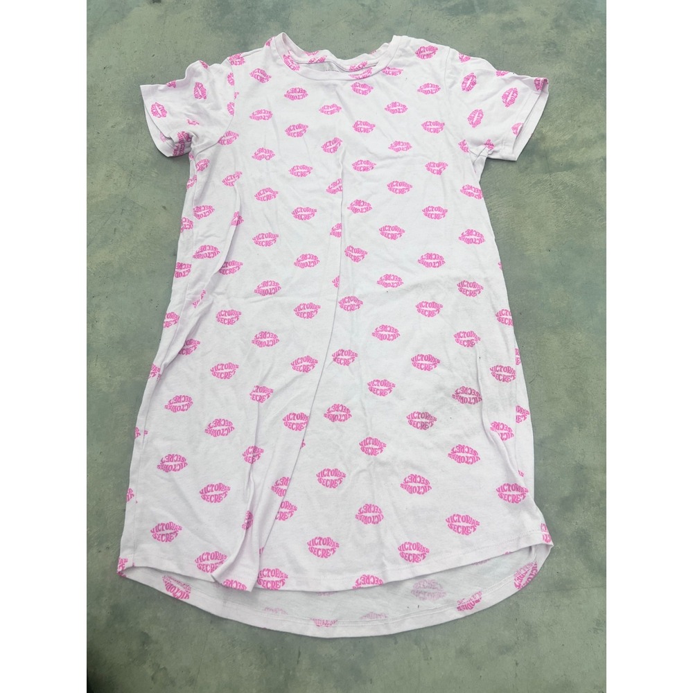 Victoria's Secret Mini Sleep Dress Womens XS Pink Logo Short Sleeve Loungewear